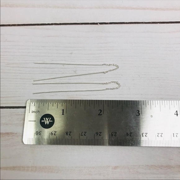 Sterling Silver Threader Earrings Twist Bar - Picture 6 of 7